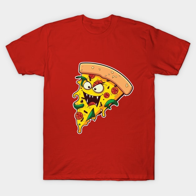 Slice of the Monster Pie: The Pizza Monster T-Shirt by GAMAS Threads